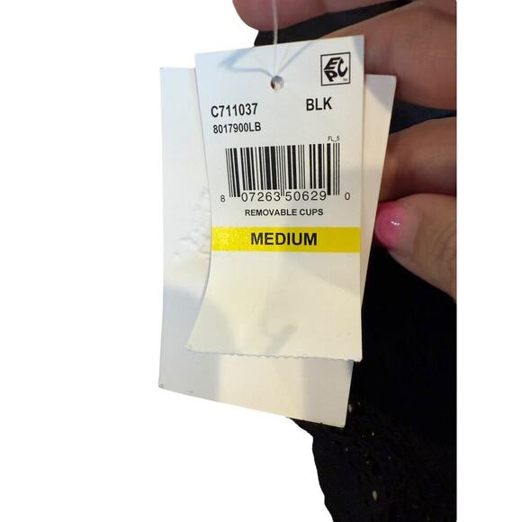 NWT BECCA Women's Black Color Play Plunge Neck One Piece Swimsuit Size M - Picture 7 of 9